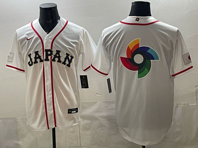 Men 2026 World Cub Japan Blank White Game Nike MLB Jersey style 005